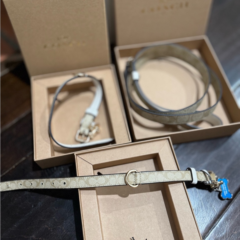 Coach authentic with individual boxes Tan and White Women's Belt Collection